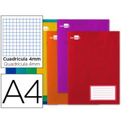 Libreta LIDERPAPEL smart A4 32 hojas 60g/m2 cuadro 4mm con margen