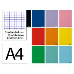 Libreta LIDERPAPEL SMART A4 32 Hojas 75G/m2 cuadriculada 4mm c/margen colores Surtidos