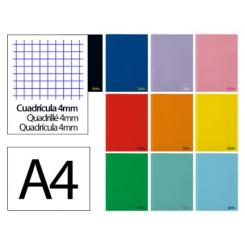 Libreta LIDERPAPEL SMART A4 48 Hojas 75G/m2 cuadriculada 4mm c/margen colores Surtidos