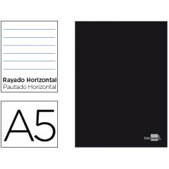 Libreta LIDERPAPEL Tapa Negra A5 80 Hojas 60gr/m2 Horizontal con Doble Margen