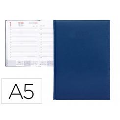 LIDERPAPEL Agenda encuadernada CRETA 15x21 cm 2024 día pág. color azul papel 70 gr