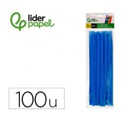 Limpiapipas de Chenilla LIDERPAPEL 30 cm color Azul Mate Bolsa de 100 Unidades