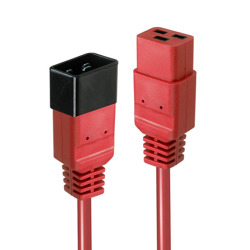 lindy-30123-cable-de-transmision-rojo-1-m-c19-acoplador-c20-acoplador