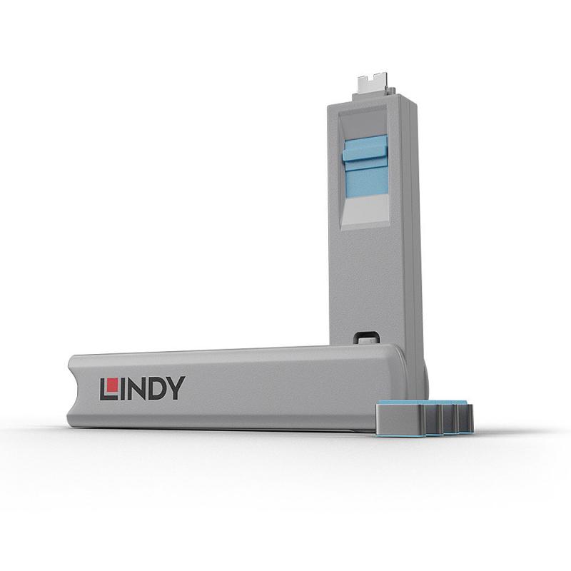 lindy-40465-bloqueador-de-puerto-bloqueador-de-puerto-clave-usb-tipo-c-azul-acrilonitrilo-butadieno-estireno-abs-1-piezas