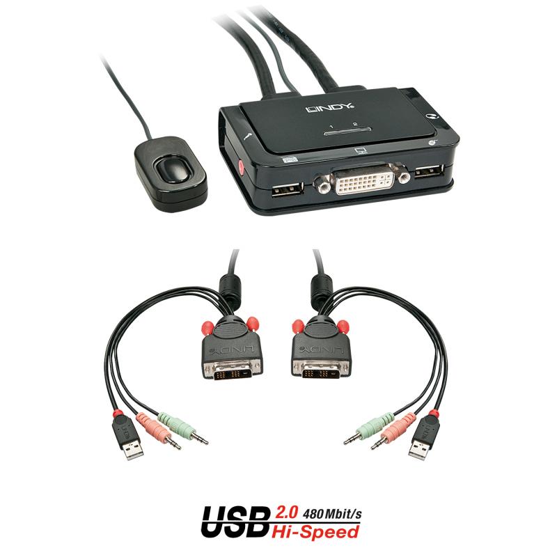lindy-42341-interruptor-kvm-negro
