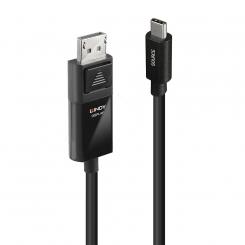 Lindy 43342 adaptador de cable de vídeo 2 m USB Tipo C DisplayPort Negro