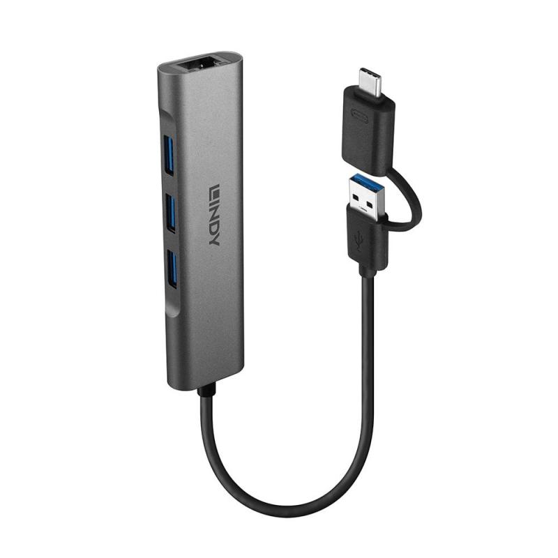 lindy-43379-hub-de-interfaz-usb-32-gen-1-31-gen-1-type-a-type-c-5000-mbit-s-gris