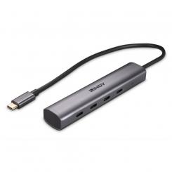 Lindy 43384 hub de interfaz USB Tipo C 10000 Mbit/s Gris