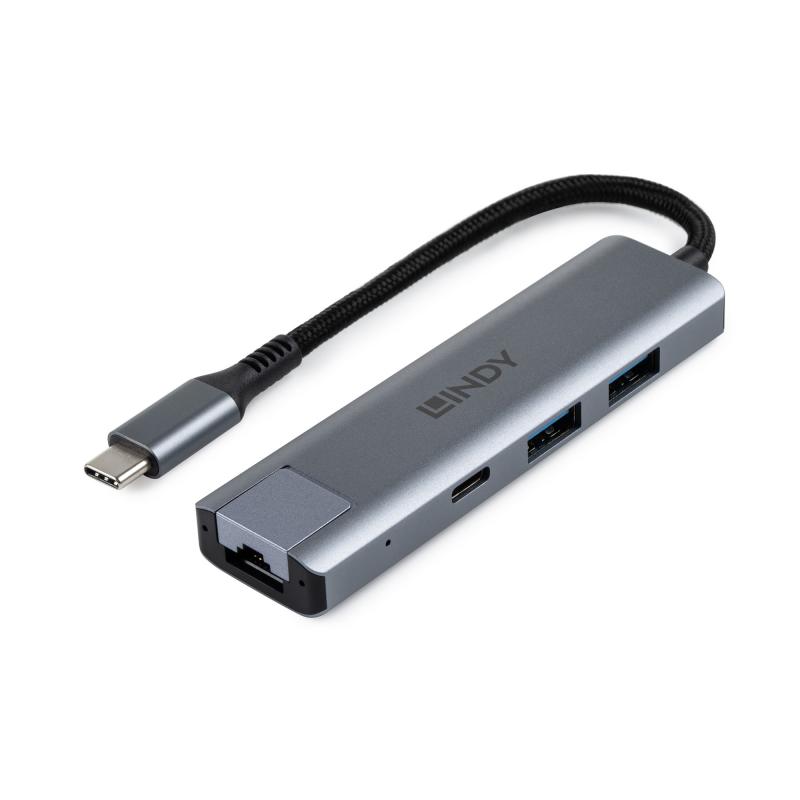 lindy-43422-hub-de-interfaz-usb-32-gen-2-31-gen-2-type-c-10000-mbit-s-gris