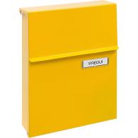 Line E6808 Buzón Exterior de Acero, Tamaño S (Correo DIN A5), Buzón de Correo con Cerradura de Buzón Tapada, Antilluvia, Amarillo