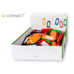Llavero portaetiquetas Q-CONNECT expositor de 100 unidades colores surtidos