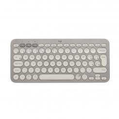 Logitech K380 teclado Bluetooth QWERTY Español Gris, Arena