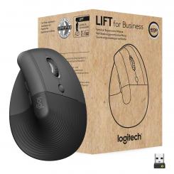 Logitech Lift for Business ratón mano derecha RF Wireless + Bluetooth Óptico 4000 DPI