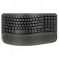 Logitech Wave Keys, teclado ergonómico inalámbrico con reposamuñecas acolchado, escritura cómoda, natural, Easy-Switch, Bluetooth, Logi Bolt, multisistema operativo, Windows/Mac,QWERTY -Grafito