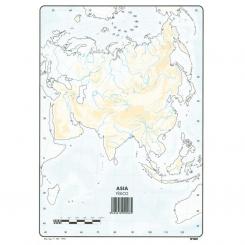 Makro Paper Mapa Mudo Asia Fisico