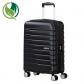 Maleta rígida de cabina Flash Line American Tourister/Samsonite de 55cm Ruedas dobles multidireccionales, incluye candado de combinación con función TSA y tirador de doble tubo. Medidas 200X400X550mm. Color negro.