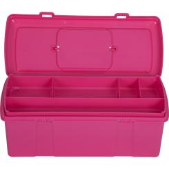 Maletín organizador multiusos 5 litros  5 compartimentos y bandeja extraíble Asa transporte  360x155x145 mm rosa