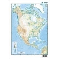Mapa Mudo Edigol Color Fisico America Del Norte