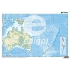 Mapa Mudo Edigol Color Fisico Oceania