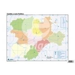 Mapa Mudo Edigol Color Politico Castilla-Leon