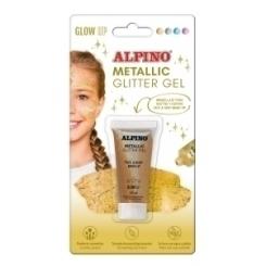 Maquillaje Alpino Glitter Gel Metalico Oro Blister De 1