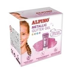Maquillaje Alpino Glitter Gel Metalico Rosa Estuche De 6