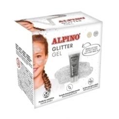 Maquillaje Alpino Glitter Metalico Plata Estuche De 6