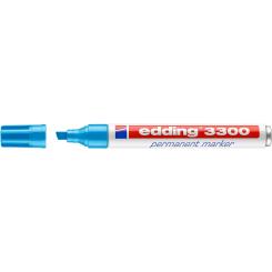 Edding 3300 Marcador permanente punta biselada, cuerpo de aluminio. Rellenable. Trazo: 1-5 mm. Color azul claro
