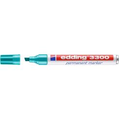 Edding 3300 Marcador permanente punta biselada, cuerpo de aluminio. Rellenable. Trazo: 1-5 mm. Color azul turquesa