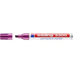 Edding 3300 Marcador permanente punta biselada, cuerpo de aluminio. Rellenable. Trazo: 1-5 mm. Color magenta