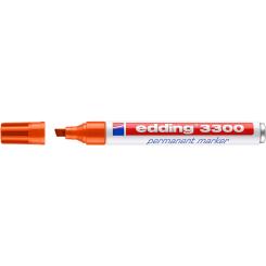 Edding 3300 Marcador permanente punta biselada, cuerpo de aluminio. Rellenable. Trazo: 1-5 mm. Color naranja