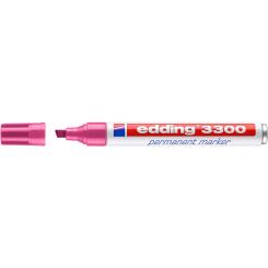 Edding 3300 Marcador permanente punta biselada, cuerpo de aluminio. Rellenable. Trazo: 1-5 mm. Color rosa