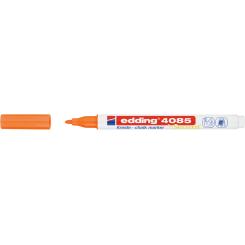 Edding 4085 Marcador de tiza líquida para vidrio y superficie no porosa. Con punta redonda.Trazo: 1-2 mm. Color naranja neón