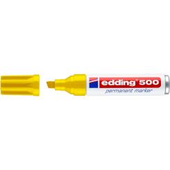Edding 500 Marcador permanente punta de fieltro biselada. Recargable. Trazo: 2-7 mm. Color amarillo