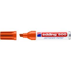 Edding 500 Marcador permanente punta de fieltro biselada. Recargable. Trazo: 2-7 mm. Color naranja