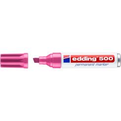 Edding 500 Marcador permanente punta de fieltro biselada. Recargable. Trazo: 2-7 mm. Color rosa