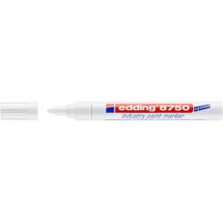 Edding 8750 Marcador permanente para superficies ligeramente aceitosas ó con polvo. Efecto de lacado. Trazo:1,5-3 mm. Color blanco