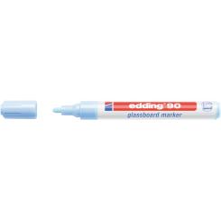 Edding 90 Marcador de punta redonda para pizarras de cristal. Grosor de trazo: 2 - 3 mm. Color azul claro