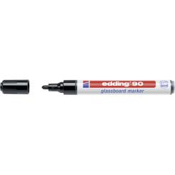 Edding 90 Blíster Marcador de punta redonda para pizarras de cristal. Grosor de trazo: 2 - 3 mm. Color negro