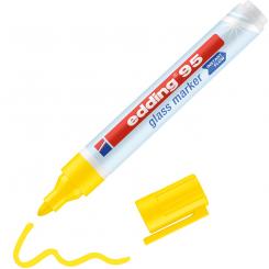 Edding 95 Marcador de punta redonda para cristal. Grosor de trazo: 1,5 - 3 mm. Color amarillo