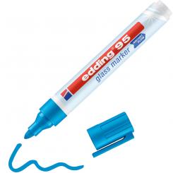 Edding 95 Marcador de punta redonda para cristal. Grosor de trazo: 1,5 - 3 mm. Color azul claro