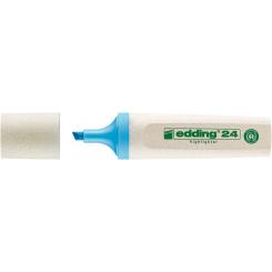 Edding 24 Marcador fluorescente Ecoline punta biselada. Trazo de 2 - 5 mm. Color azul claro