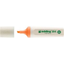 Edding 24 Marcador fluorescente Ecoline punta biselada. Trazo de 2 - 5 mm. Color naranja