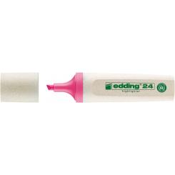 Edding 24 Marcador fluorescente Ecoline punta biselada. Trazo de 2 - 5 mm. Color rosa