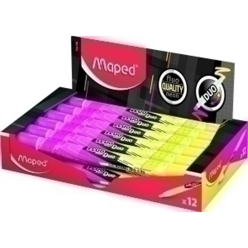 marcador-fluor-maped-fluo-duo-amarillo-rosa-caja-de-12