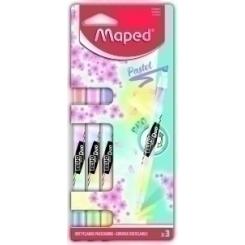 Marcador Fluor Maped Fluo Duo Pastel Blister De 3