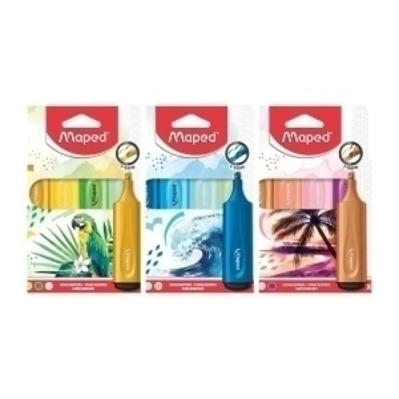 marcador-fluor-maped-pack-de-4-colores-surtidos-expositor-de-12-3x-ocean-3x-tropical-3x-puesta-de-sol