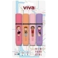 Marcador Fluor Molin Viva New York Blister De 4 Colores