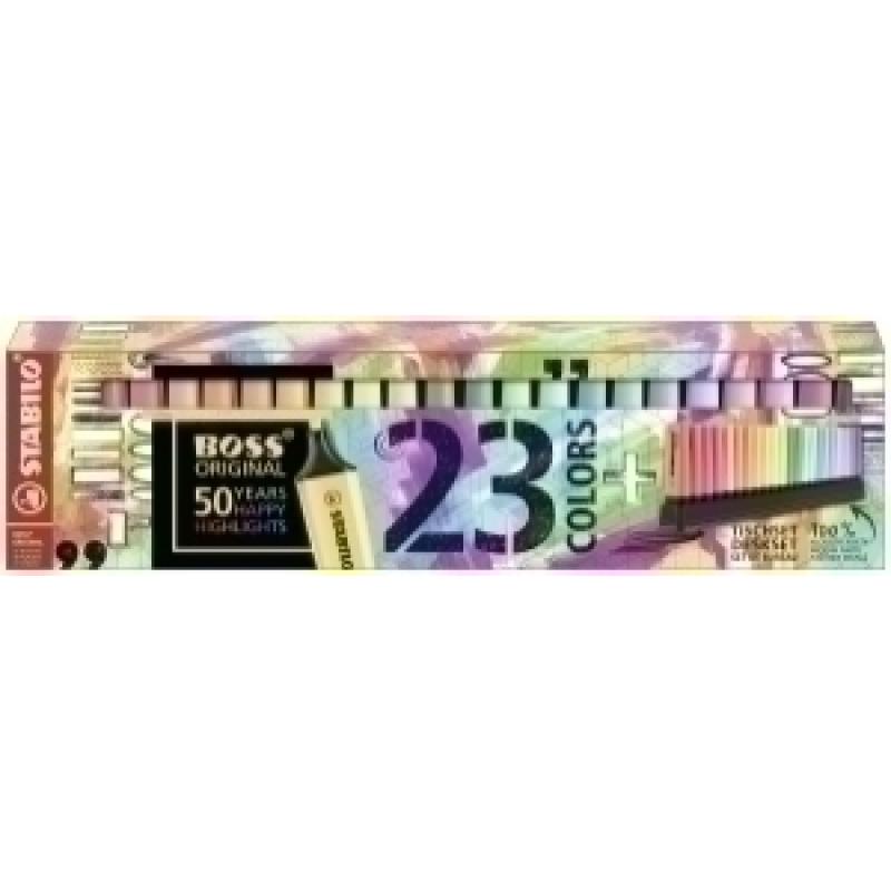 marcador-fluor-stabilo-boss-70-fluo-pastel-set-mesa-50ª-aniversario-de-23-9-fluor-14-pastel