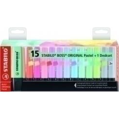 Marcador Fluor Stabilo Boss 70  Pastel Set De Mesa Surtido Estuche De 15